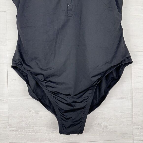 Andie Swim The Malibu One Piece Swimsuit XXL Black Front Snap Full Coverage NWT - Picture 5 of 16